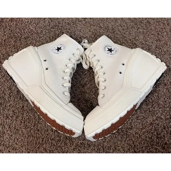 Converse Run Star Motion High Top Egret Platform Wedge Canvas Sneakers 7.5 - Picture 7 of 9